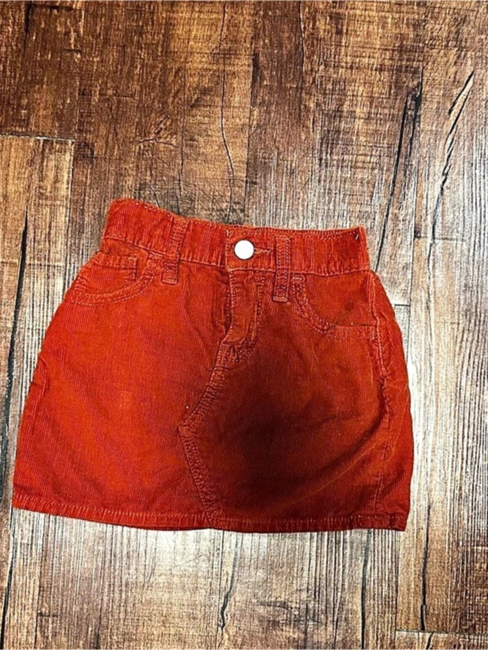 Corduroy Mini Skirt in Orange Like New